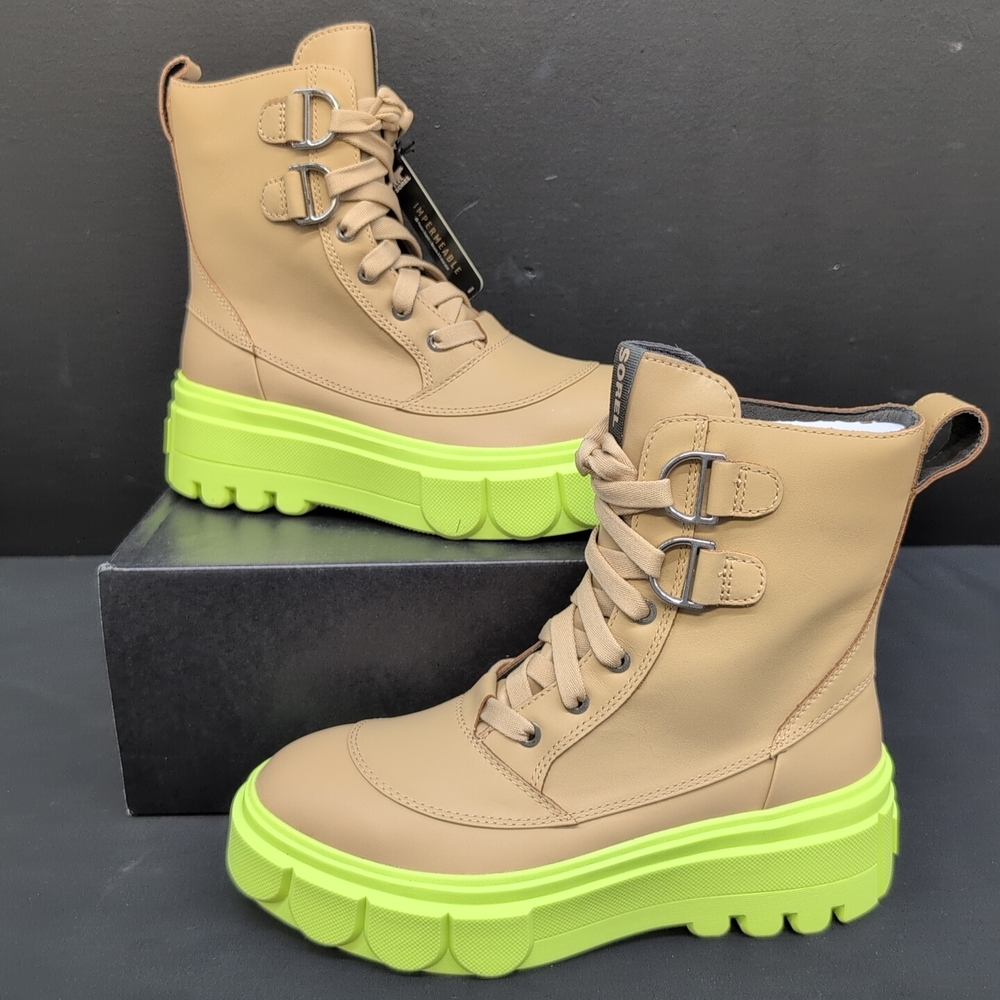 SOREL Caribou X Chelsea Waterproof Leather Lace-Up Boot Women's US 8.5 Canoe - Picture 1 of 14